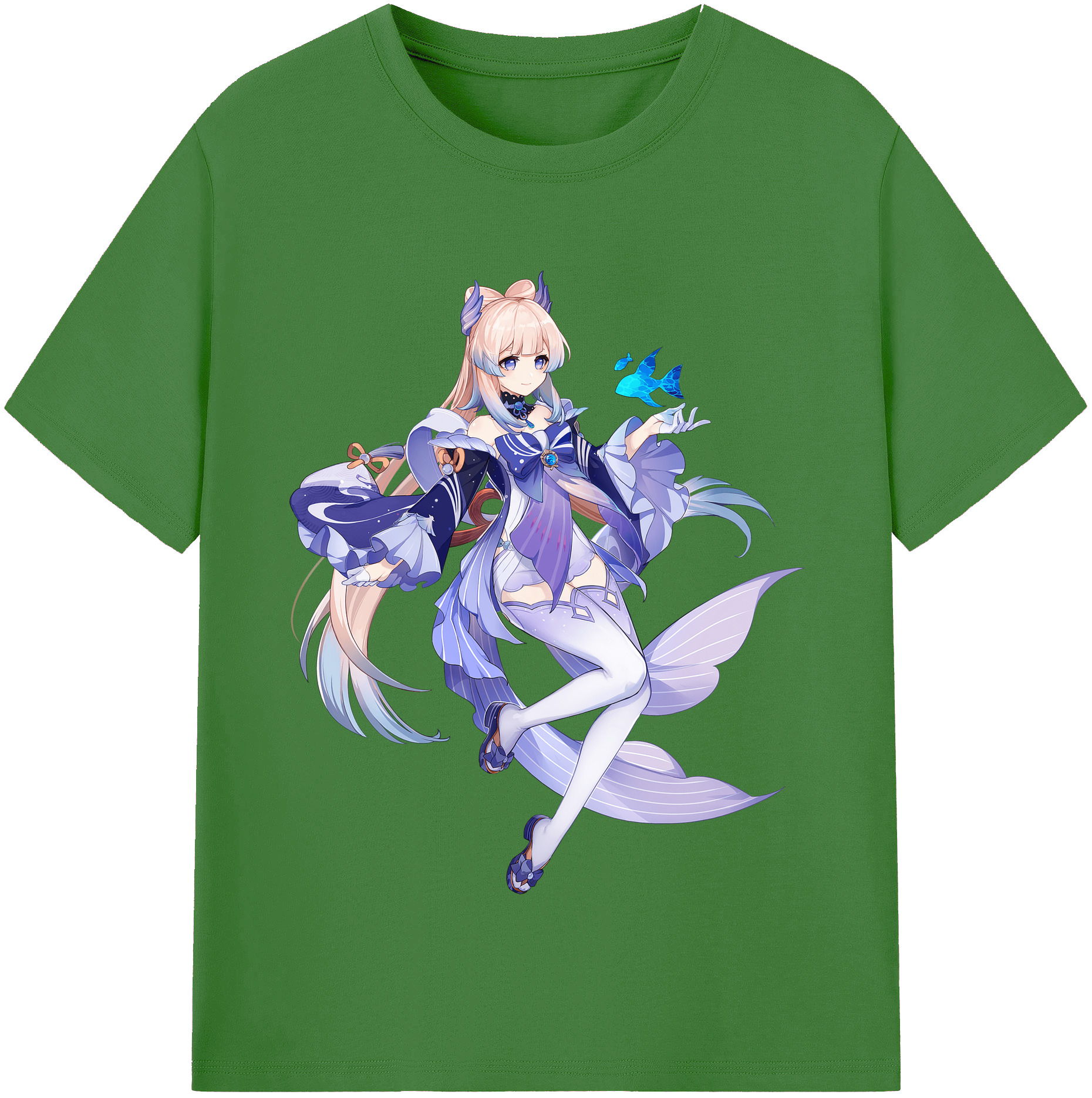 げんし神 珊瑚宮心海 サンゴノミヤ・ココミ genshin Sangonomiya Kokomi レディースカジュアルプリントTシャツ（綿100％）